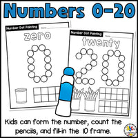 Number Dot Painting Worksheets