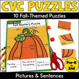 Fall CVC Words Cut & Paste Worksheets