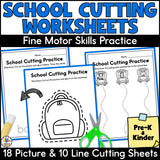 Back to School Cutting Practice Worksheets