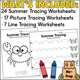 Summer Tracing Worksheets