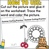 Summer Cutting Practice Worksheets