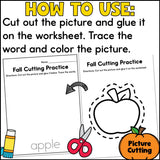 Fall Cutting Practice Worksheets