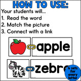 Picture Cards & Vocabulary Words Linking Activity