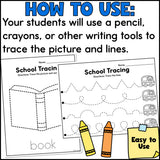 Back to School Tracing Worksheets
