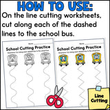 Back to School Cutting Practice Worksheets