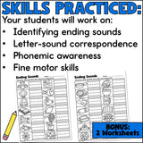 Sort & Link Ending Sounds Activity