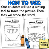 Back to School Tracing Worksheets