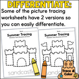 Summer Tracing Worksheets