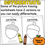 Fall Tracing Worksheets