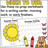 Summer Tracing Worksheets