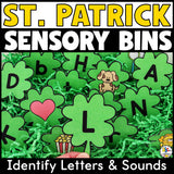 St. Patrick's Day Alphabet Sensory Bins