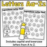 St. Patrick's Day Find the Letter Worksheets
