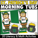 St. Patrick's Day Morning Tubs for Kindergarten