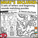 St. Patrick's Day Cut and Paste Letter Worksheets