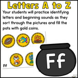 St. Patrick's Day Beginning Sounds Sorting Activity