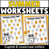 Summer Find the Letter Worksheets