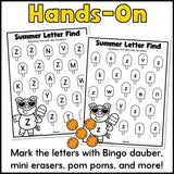 Summer Find the Letter Worksheets