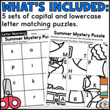 Summer Cut & Paste Letter Worksheets