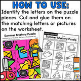 Summer Cut & Paste Letter Worksheets