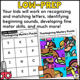 Thanksgiving Alphabet Activities Bundle