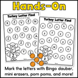 Thanksgiving Find the Letter Worksheets