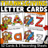 Thanksgiving Letter Tracing Cards