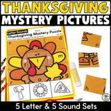 Thanksgiving Cut & Paste Mystery Picture Puzzles