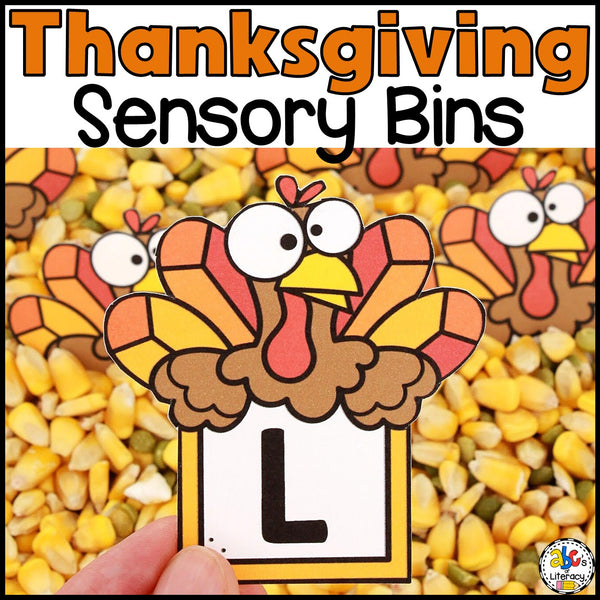 Thanksgiving Literacy Sensory Bins