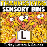 Thanksgiving Alphabet Sensory Bins