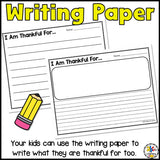 “I Am Thankful For..” Turkey Writing Craft