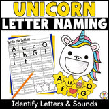 Feed the Unicorn Letter Recognition Activity