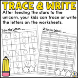 Feed the Unicorn Letter Recognition Activity