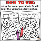 Valentine's Day Color by Letter Worksheets