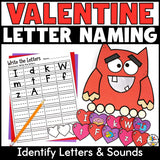 Feed the Valentine Monster Letter Recognition Activity