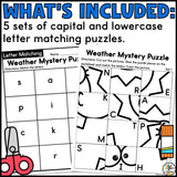 Weather Cut and Paste Letter Worksheets