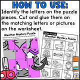 Weather Cut and Paste Letter Worksheets