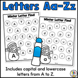 Winter Find the Letter Worksheets