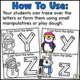 Winter Letter Tracing Cards