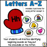 Winter Beginning Sounds Sorting Activity