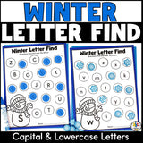Winter Find the Letter Worksheets