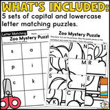 Zoo Animal Cut and Paste Letter Worksheets