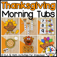 Thanksgiving Morning Tubs for Preschool