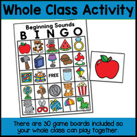 Beginning Sound Bingo Game