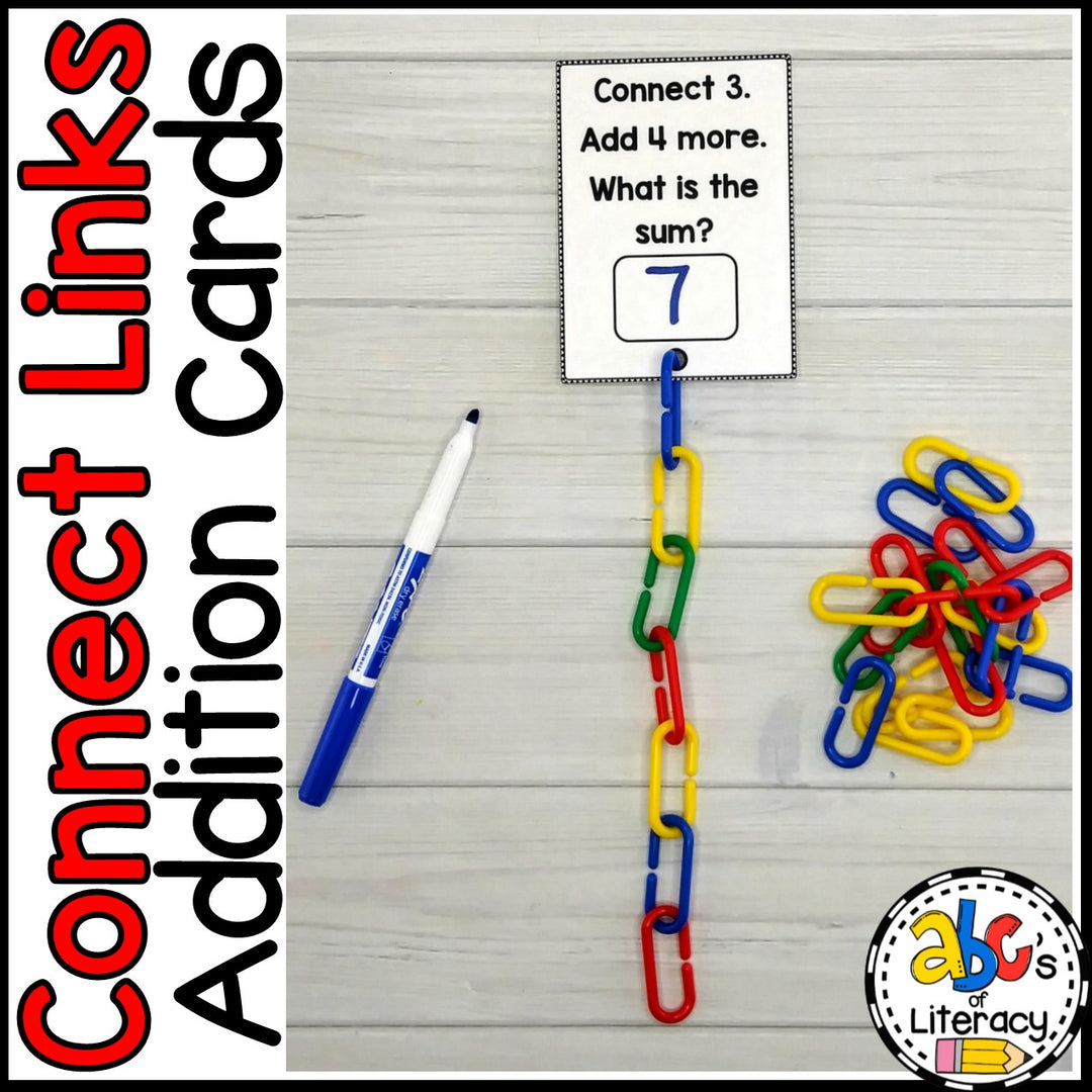 Links Math Task Connect Links Addition Task Cards – ABC's of Literacy