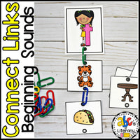 Connect Links Beginning Sounds Sort Task Cards