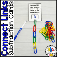Connect Links Subtraction Task Cards
