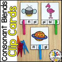 Consonant Blends Clip Cards