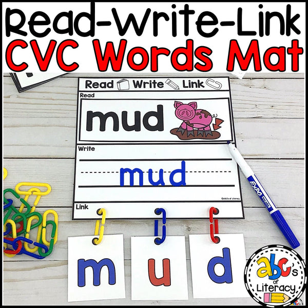 Read-Write-Link CVC Words Mat