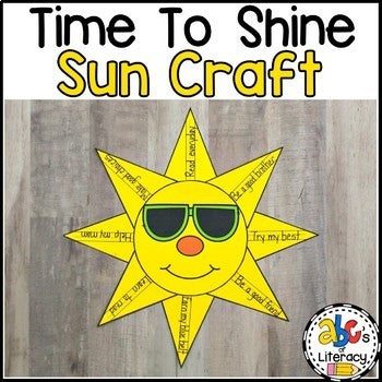 "Time To Shine" Growth Mindset Sun Craft and Writing Activity