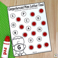 Gingerbread Man Letter Worksheets Bundle